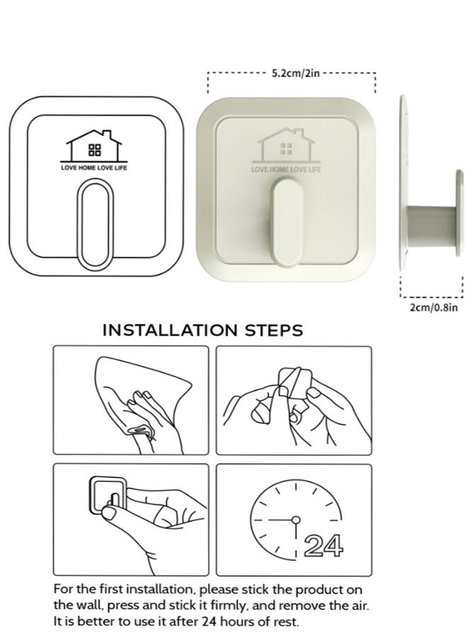 Self Adhesive Hooks, 4pcs Adhesive Towel Hooks Heavy Sticky Hooks Waterproof Shower Wall Hooks Cute Wall Hangers Without Nails for Bathroom, Kitchen, Office, Closet, Glass - Image 2
